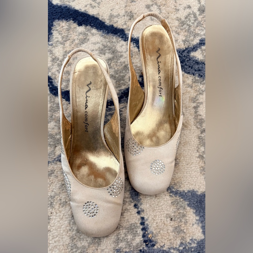 Cream Slingback Heels